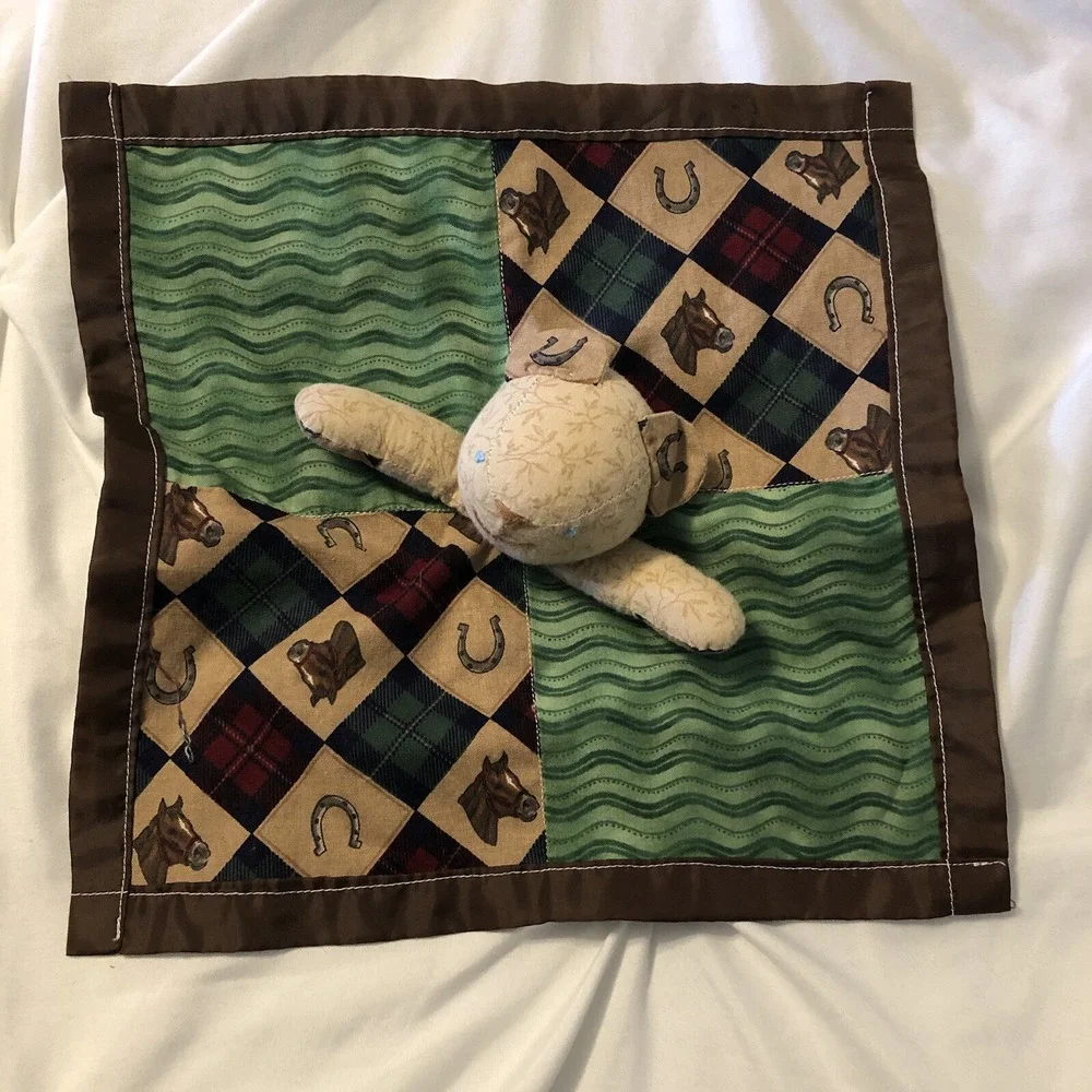 Lovey Security blanket cowboy bear  Western Horses